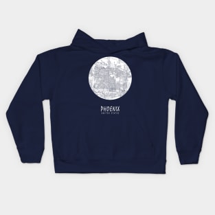 Phoenix, Arizona, USA City Map - Full Moon Kids Hoodie